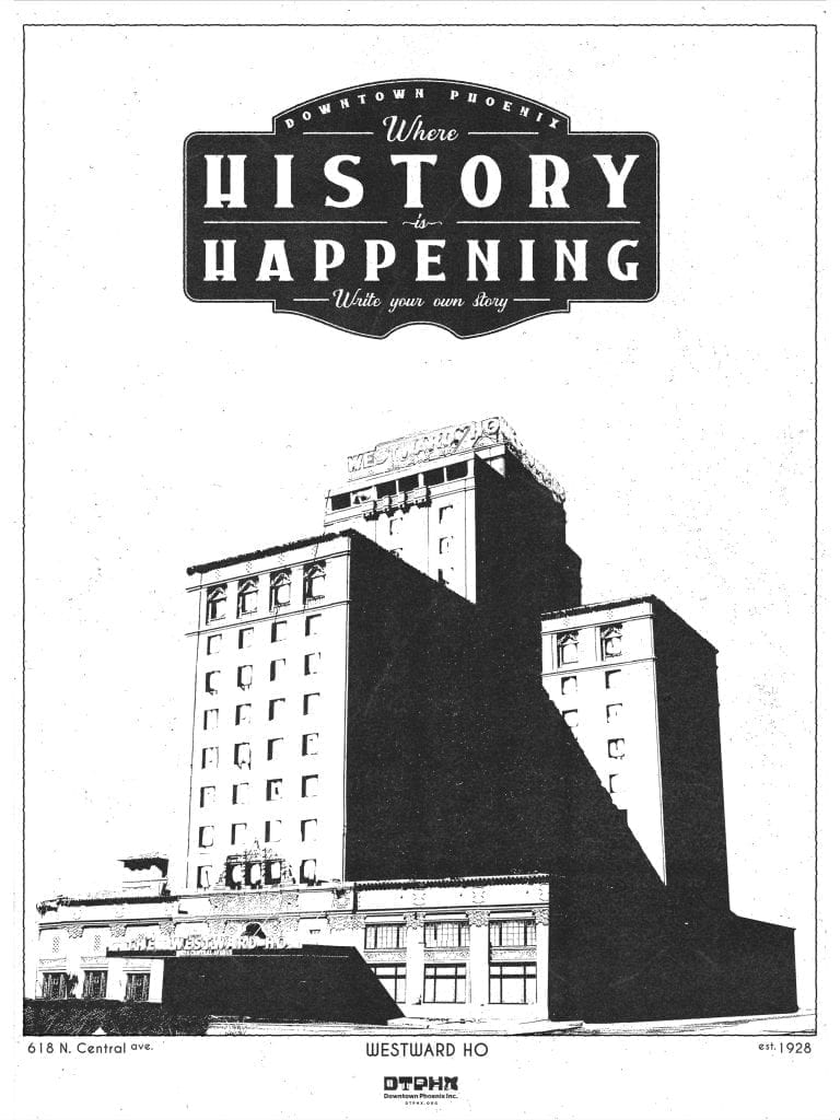 Westward Ho DTPHX where history is happening poster - art by Hamster Laboratories